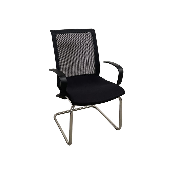 Refurbished EVA Meeting Chair in Black with White Back