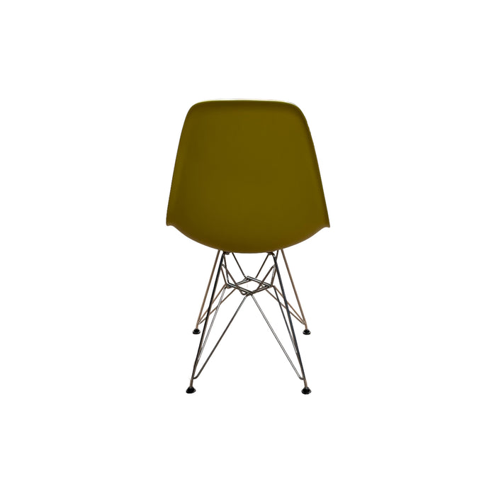 Refurbished Eames Plastic Side Chair RE DSR in Mustard Yellow