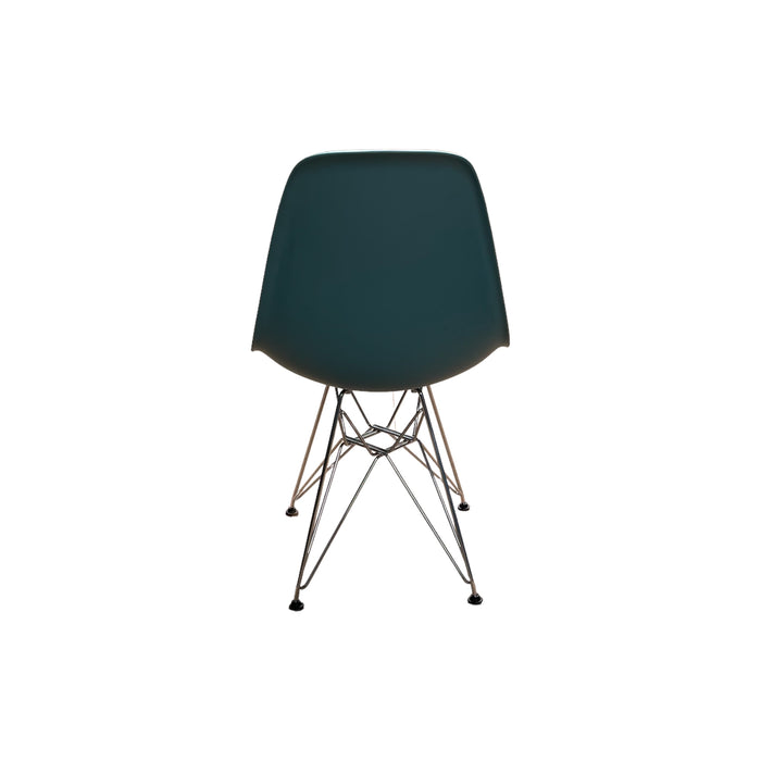 Refurbished Eames Plastic Side Chair RE DSR in Teal