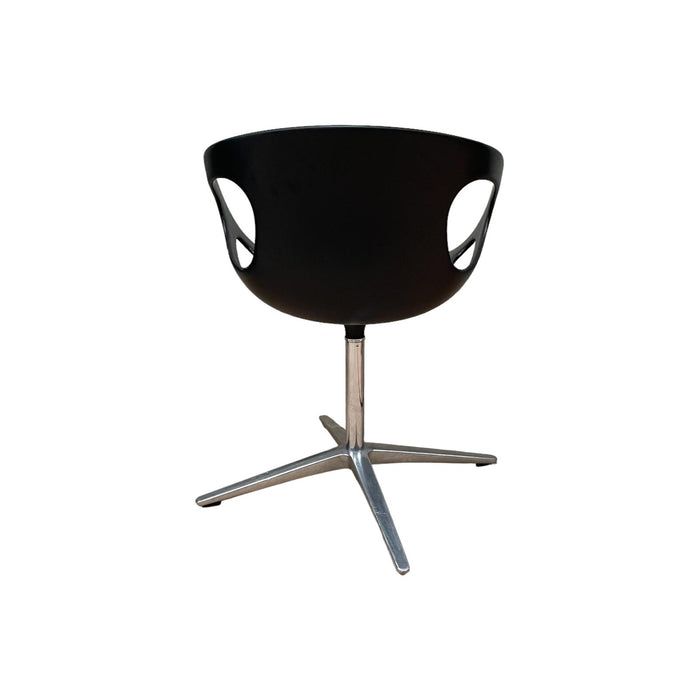 Refurbished Fritz Hansen Rin Dining Swivel Chair in Black & Red