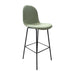 Allermuir green bar stool with black steel frame.