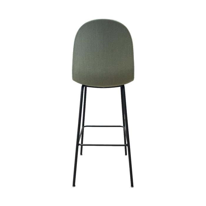 Allermuir green bar stool with black steel frame.