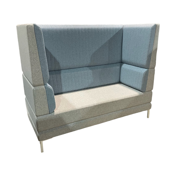 Refurbished HenRay Highback Sofa - Pale Blue Front, Grey Back