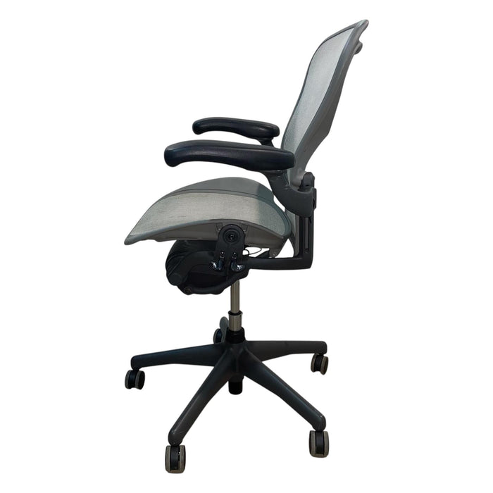 Refurbished Herman Miller Aeron in Mineral Mesh & Graphite Base - Fully Loaded - MK2 - Size B