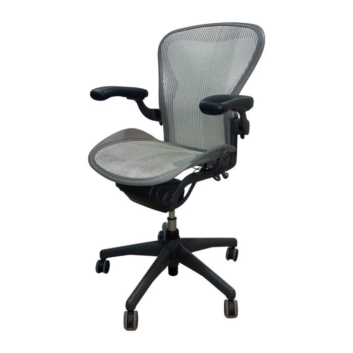 Refurbished Herman Miller Aeron in Mineral Mesh & Graphite Base - Fully Loaded - MK2 - Size B