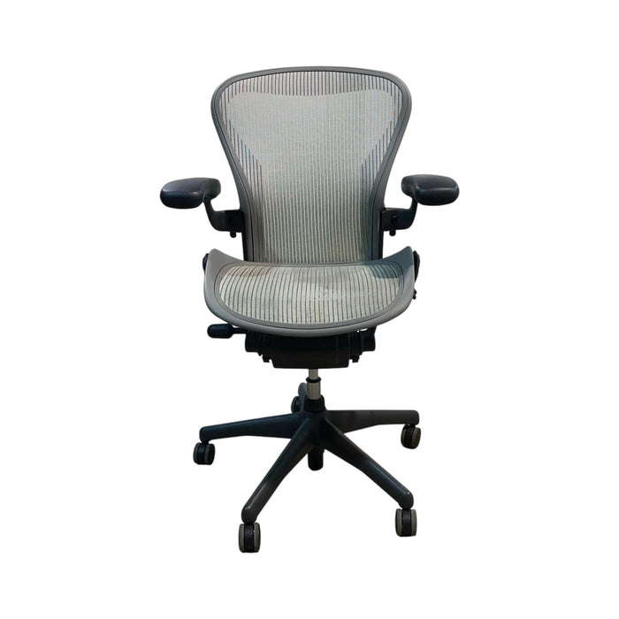 Refurbished Herman Miller Aeron in Mineral Mesh & Graphite Base - Fully Loaded - MK2 - Size B