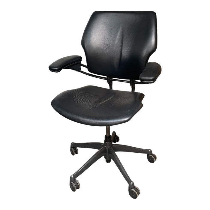 Refurbished Humanscale Freedom Task Chair, in Black Leather