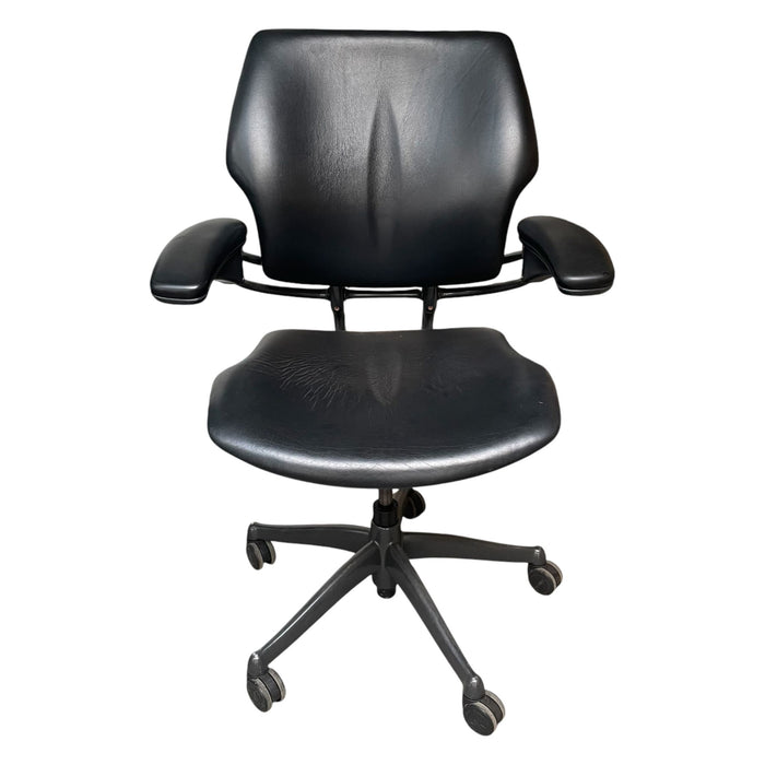 Refurbished Humanscale Freedom Task Chair, in Black Leather