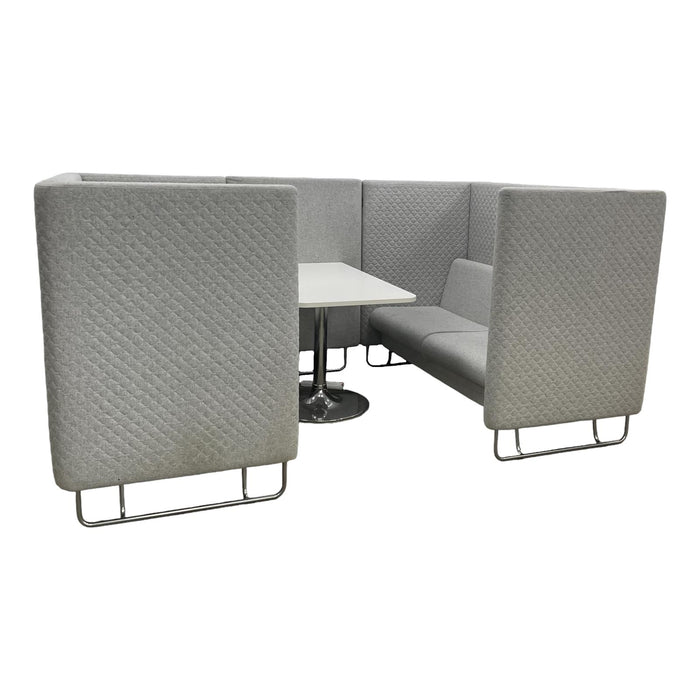 Refurbished Large Grey Meeting Booth with Table