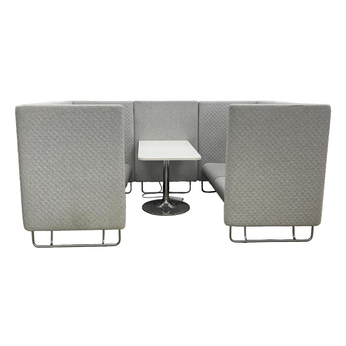 Refurbished Large Grey Meeting Booth with Table