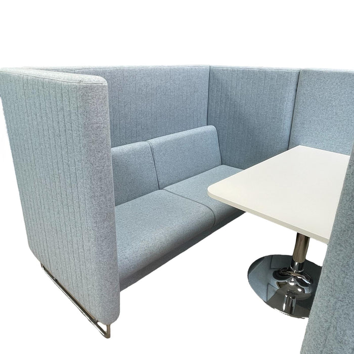 Refurbished Large Light Blue Meeting Booth with Table