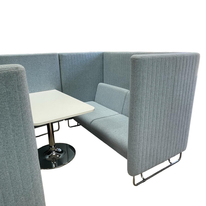 Refurbished Large Light Blue Meeting Booth with Table