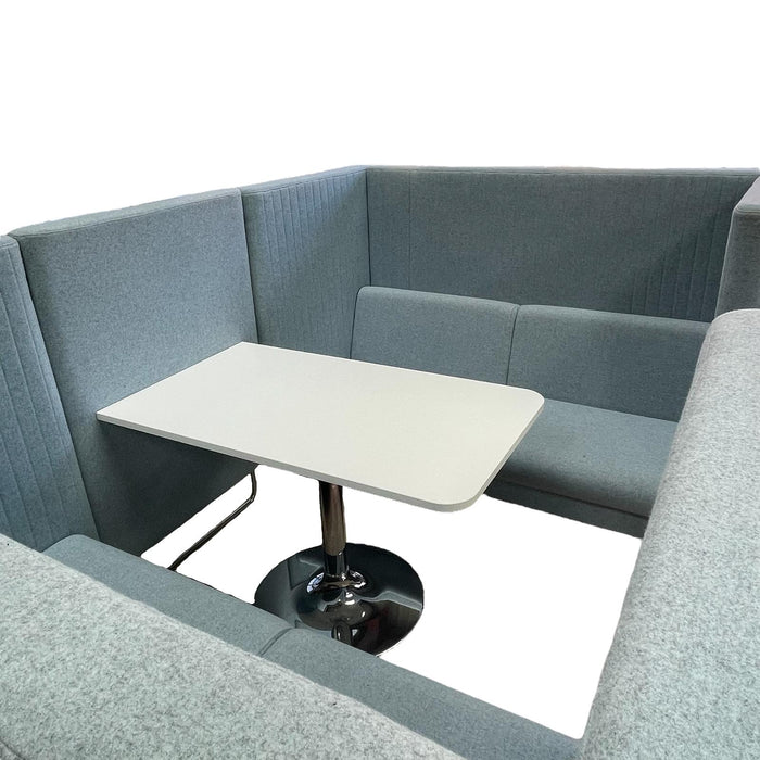 Refurbished Large Light Blue Meeting Booth with Table