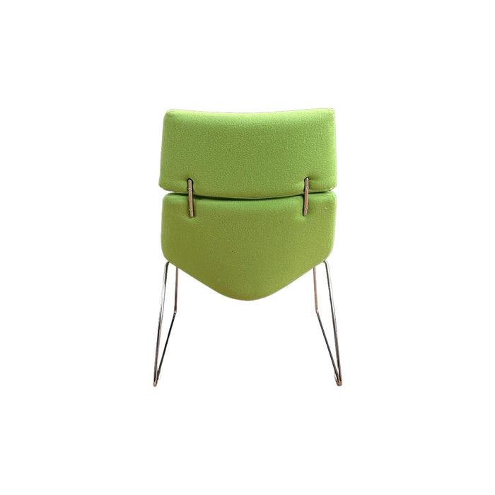 Refurbished Lounge Chair with Headrest in Lime Green