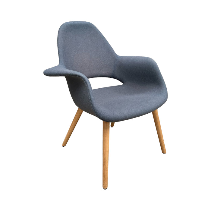 Refurbished Organic Chair in Sea Blue/Ivory