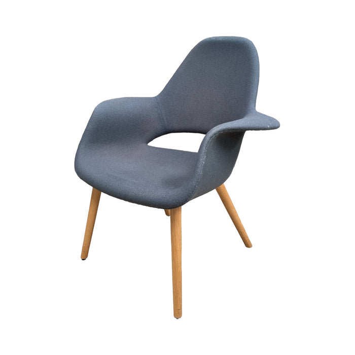 Refurbished Organic Chair in Sea Blue/Ivory