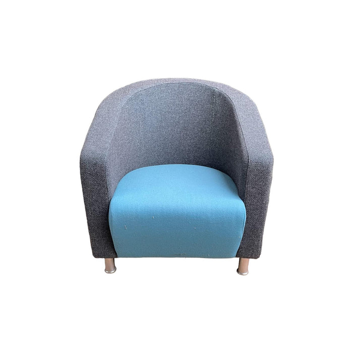 Refurbished Tub Chair in Grey & Blue