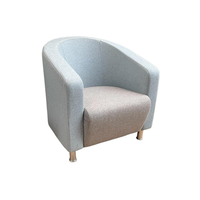 Refurbished Tub Chair in Light Blue & Grey