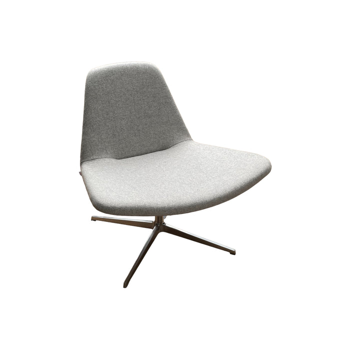 Refurbished hm59c Wing lounge Swivel Chair in Grey